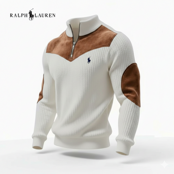 RL™ Pull Col Zippé Heritage Suédé
