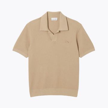 Pull polo ouvert en mélange de coton LC