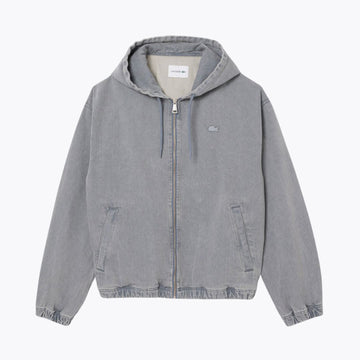 LC Veste à capuche en denim effet délavé