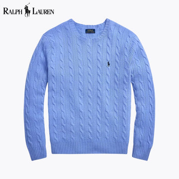 RL Pull en laine et cachemire à torsades