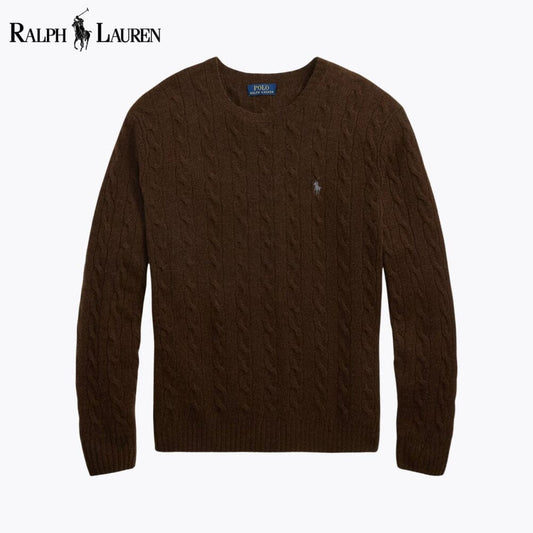 RL Pull en laine et cachemire à torsades