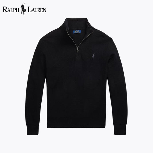 RL Pull en maille de coton à quart de zip